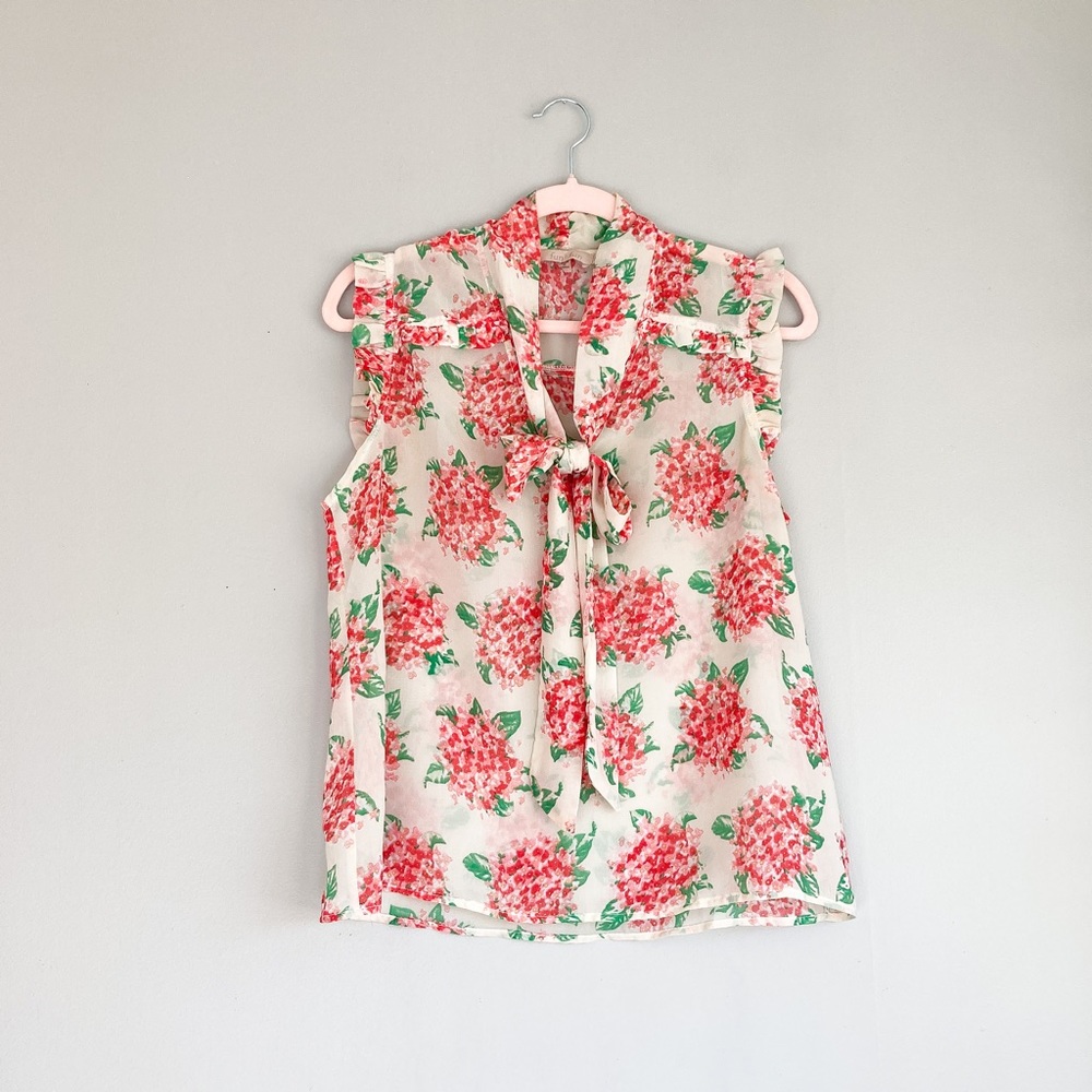 Fun 2 Fun Floral Bow Blouse